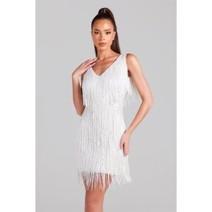 NADINE MERABI SADIE WHITE DRESS SM (small medium) Bridal, Reception